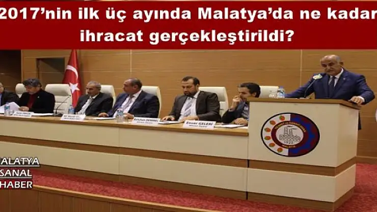 2017´nin ilk üç ayında Malatya´da ne kadar ihracat gerçekleştirildi?