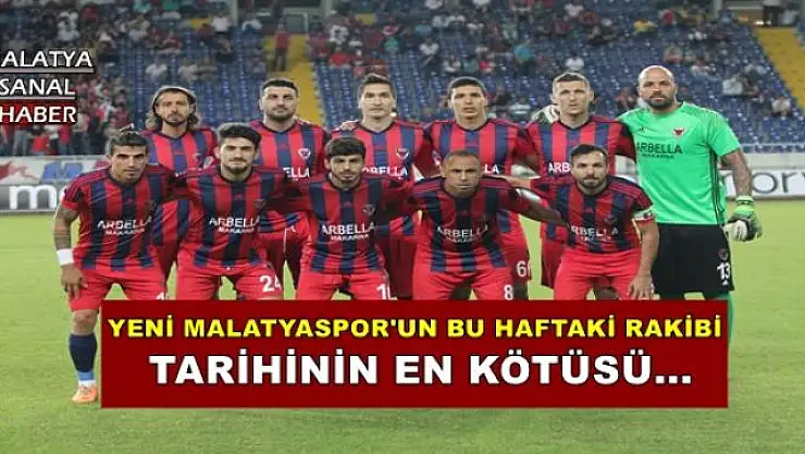 YENİ MALATYASPOR'UN BU HAFTAKİ RAKİBİ
