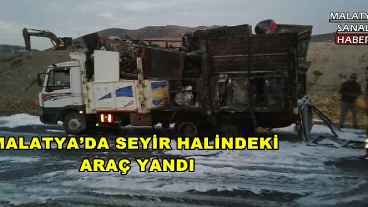 MALATYA´DA SEYİR HALİNDEKİ  ARAÇ YANDI