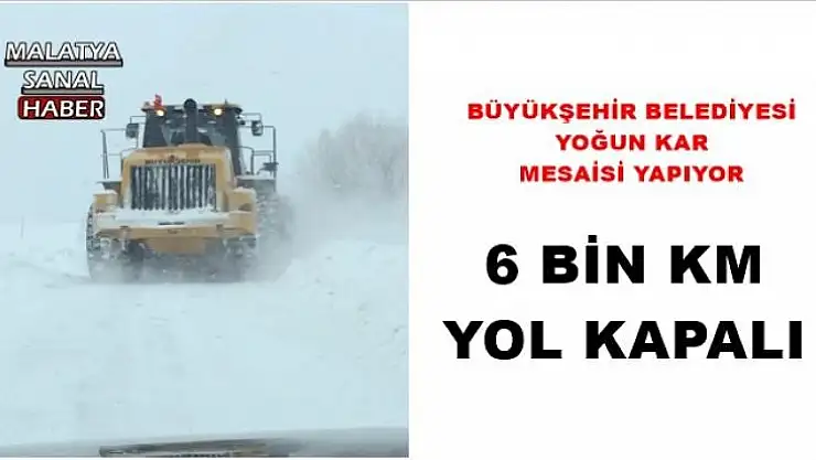 BÜYÜKŞEHİR BELEDİYESİ YOĞUN KAR MESAİSİ YAPIYOR 