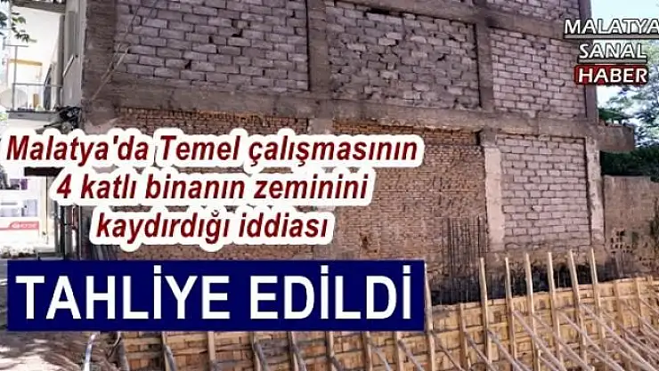 Malatya'da Temel çalışmasının 4 katlı binanın zeminini kaydırdığı iddiası