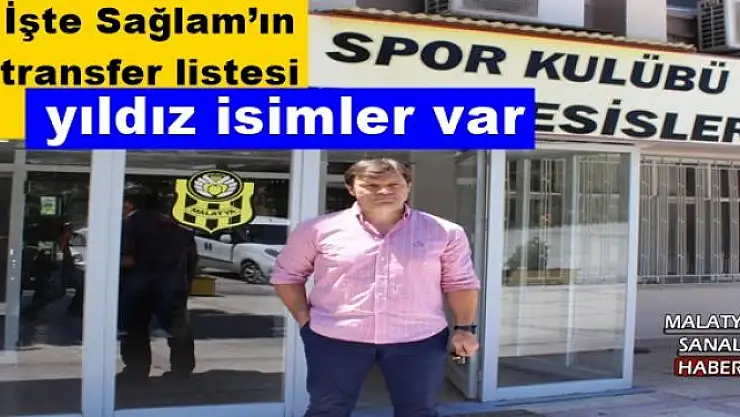 İşte Sağlam´ın transfer listesi