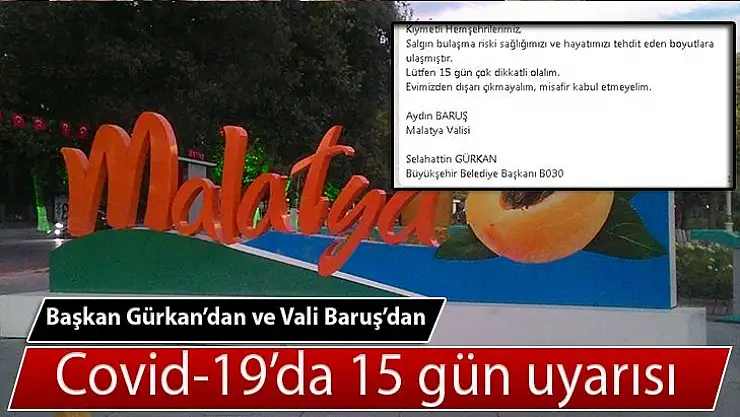Covid-19´da 15 gün uyarısı