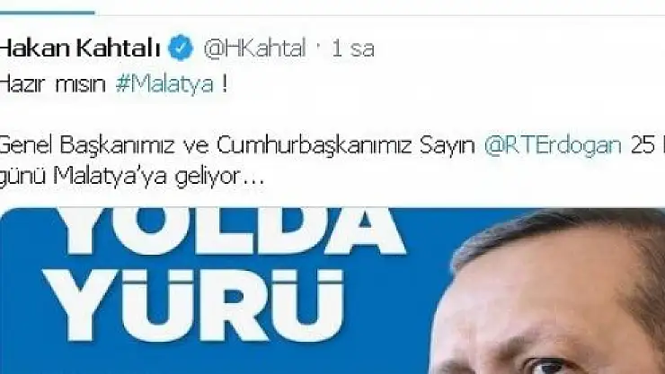 'Cumhurbaşkanı Erdoğan 25 Ekim´de Malatya´da'