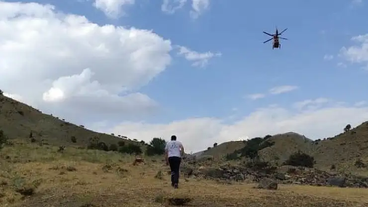 'Dağda rahatsızlanan çobanın imdadına ambulans helikopter yetişti'