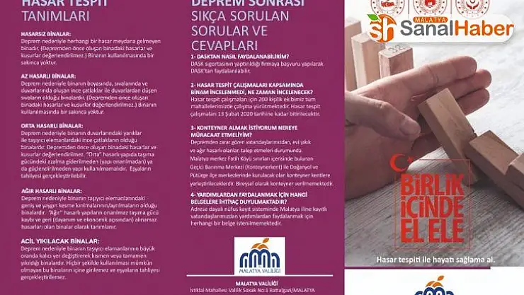 Deprem bilgilendirme broşürleri bastırıldı