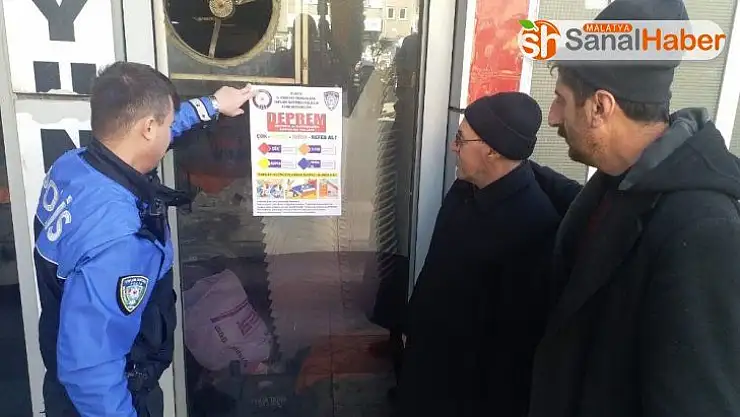 Deprem nedeniyle bilgilendirici afişler asıldı