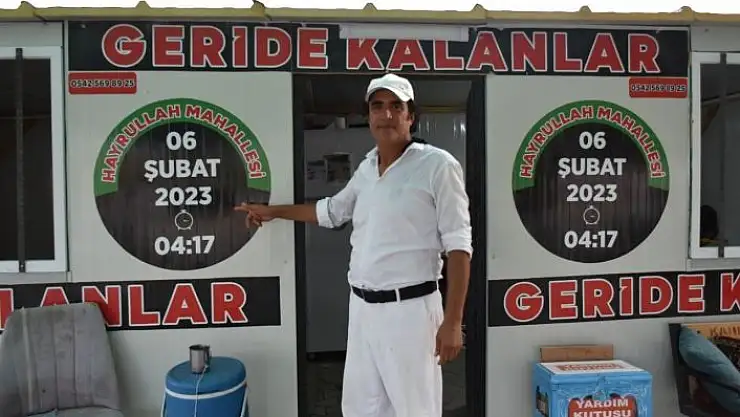 'Depremde kaybettiği eşi, kızı ve mahallelileri anısına bu konteyneri açtı'