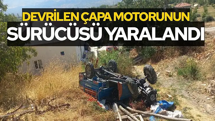 Devrilen çapa motorunun sürücüsü yaralandı