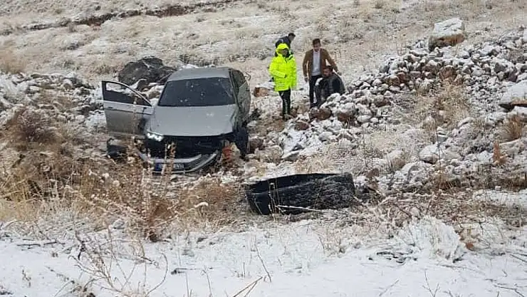 Doğanşehir'de Kar Yağışı Kazaya Neden Oldu: 1 Yaralı