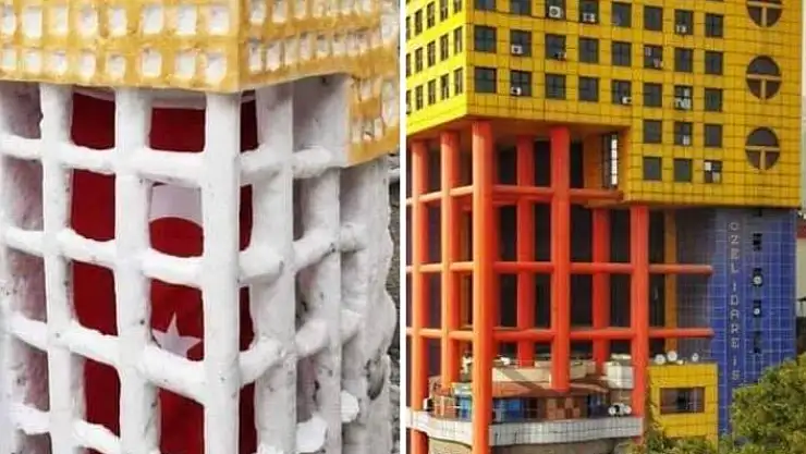 '´Dünyanın en saçma binası´nın kardan maketini yaptı'