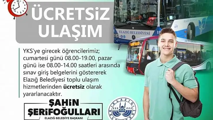 'Elazığ Belediyesinden öğrencilere ücretsiz ulaşım imkanı'
