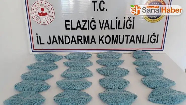 Elazığ'da 20 bin adet uyuşturucu hap ele geçirildi
