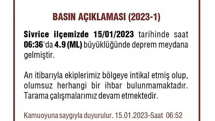 'Elazığ´da 23 artçı deprem yaşandı'