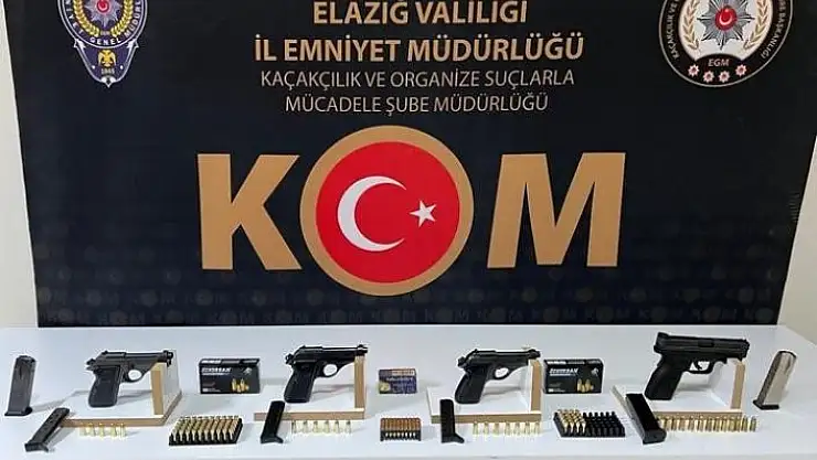 'Elazığ´da 4 adet ruhsatsız tabanca ve 151 adet fişek ele geçirildi'