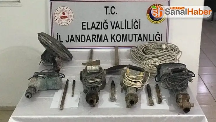 Elazığ'da defineciler, 35 metre yerin altında suçüstü yakalandı