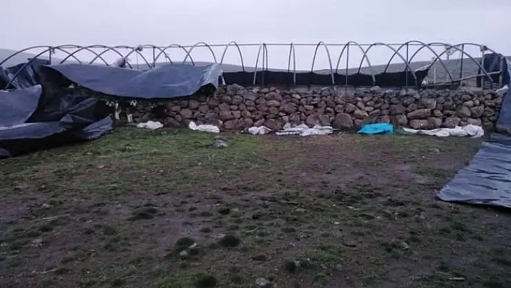 'Elazığ´da fırtına direkleri devirdi, çatıları uçurdu 10 kuzu telef oldu'