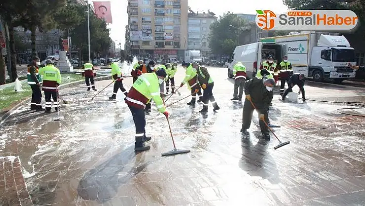Elazığ'da korona virüsüne karşı kapsamlı temizlik