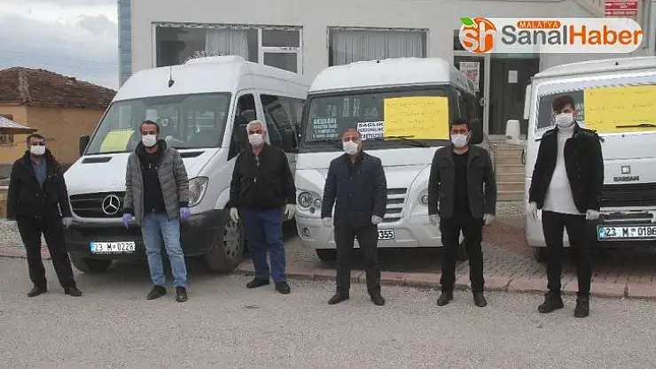 Elazığ'da minibüsçülerden,sağlık çalışanlarına destek