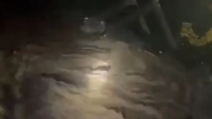 'Elazığda sağanak yağış sonrası dereler taştı'