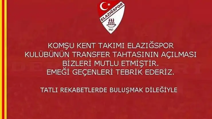 'Elazığspor´un transfer yasağını kaldırması Malatya´yı da sevindirdi'