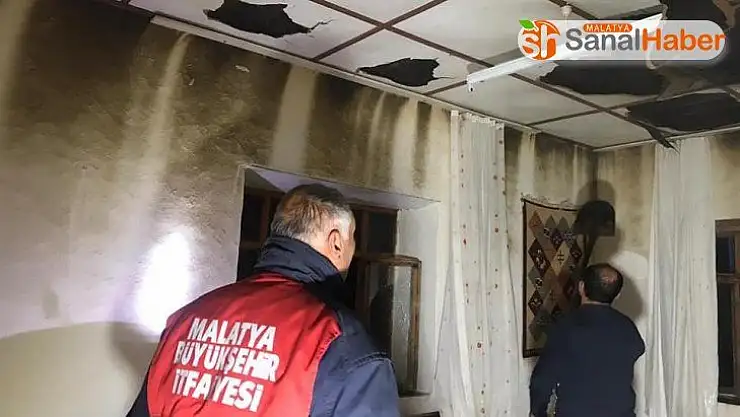 Darende'deki ev yangını korkuttu