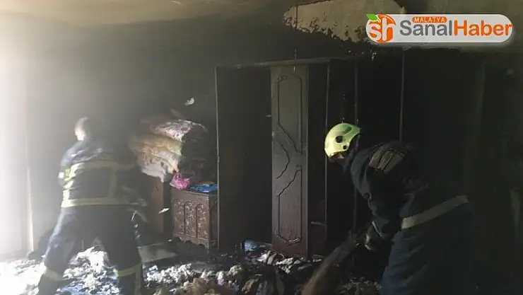 Ev yangınında maddi hasar oluştu