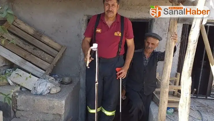 Eve giren yılan etkisiz hale getirildi