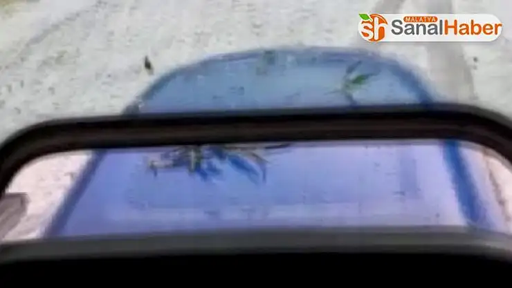 Fındık büyüklüğünde dolu yağdı, etraf beyaza büründü