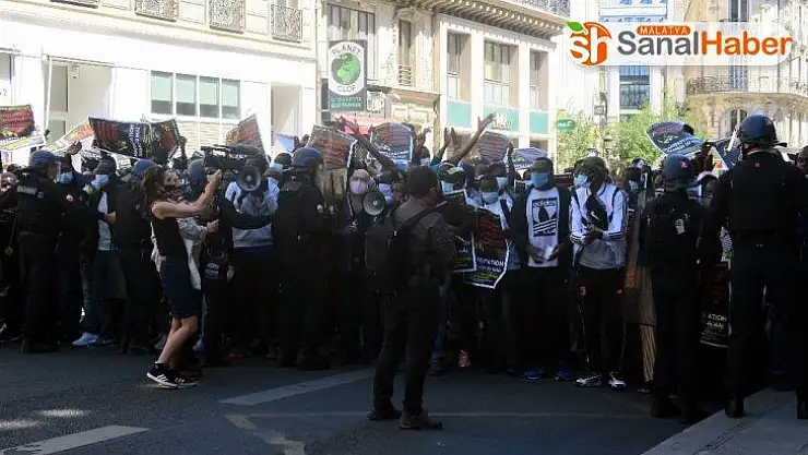 Fransa'da kaçak göçmenlerden protesto