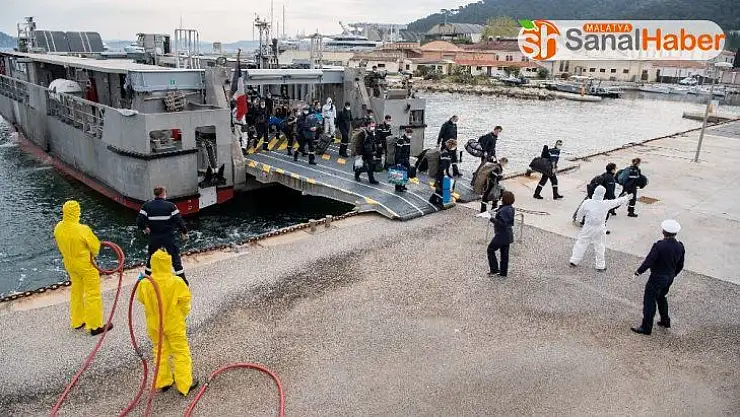 Fransa'ya ait olan Charles De Gaulle uçak gemisinin mürettebatı karantinaya alındı