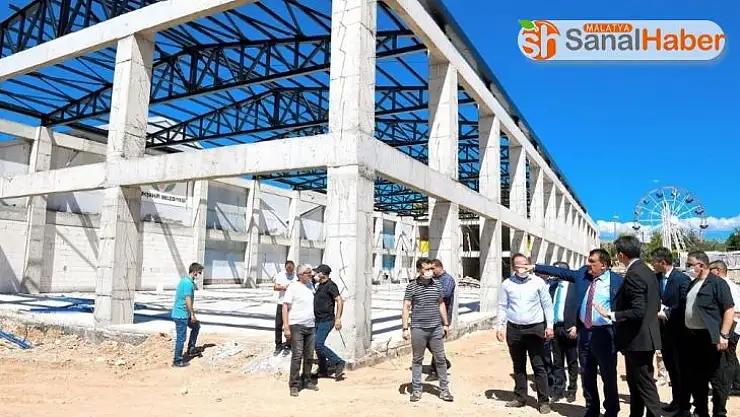 Gürkan, Kongre ve Fuar Merkezinde inşaatında inceleme yaptı