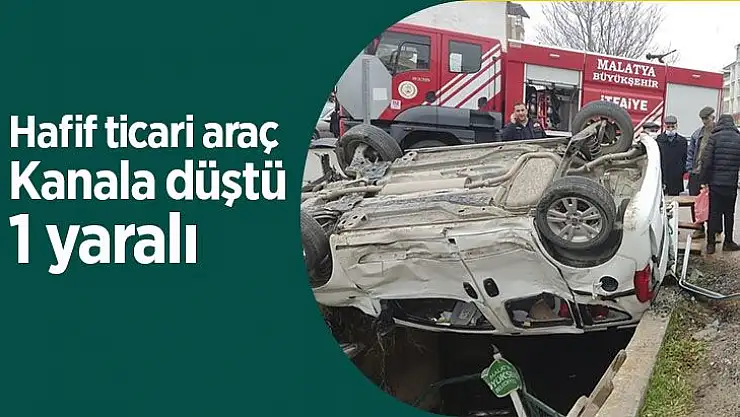 Hafif ticari araç kanala düştü