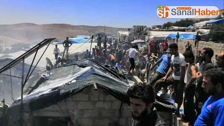 İdlib'de mülteci kampında yangın