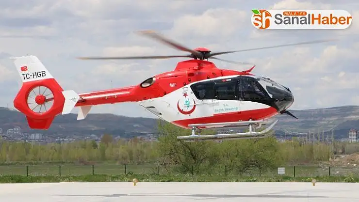İş kazası geçiren işçiye ambulans helikopter