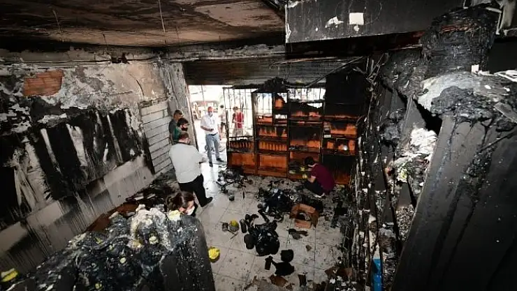 'İş yeri yanan esnafa destek'