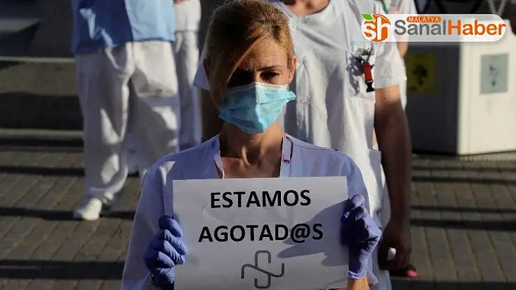 İspanya'da sağlık çalışanlarından protesto