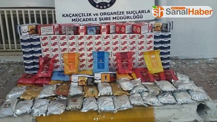 Kaçak nargile tütünleri ile makaronlar ele geçirildi