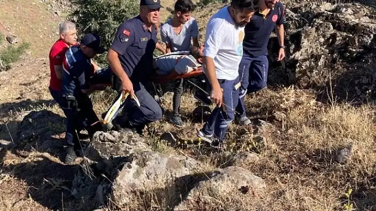 'Kaçan keçiyi yakalamak isteyen kayalılardan yuvarlandı'