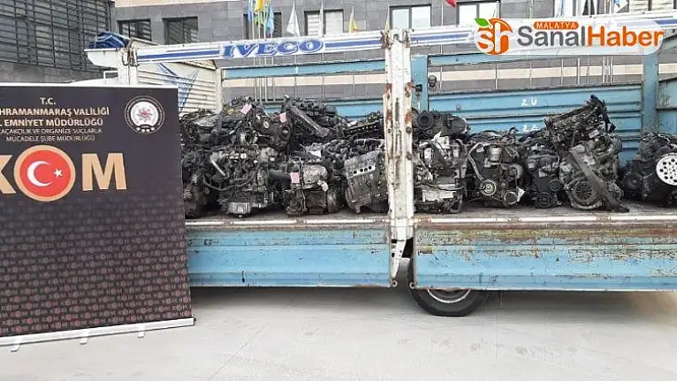 Kahramanmaraş'ta 40 adet kaçak otomobil motoru ele geçirildi