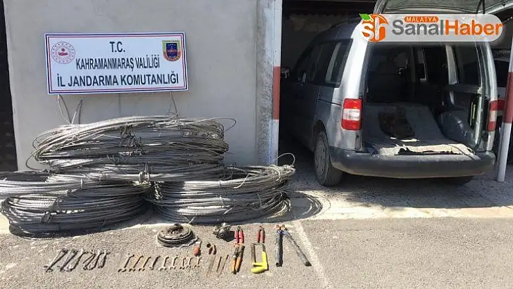Kahramanmaraş'ta kablo hırsızı 3 kişi yakalandı