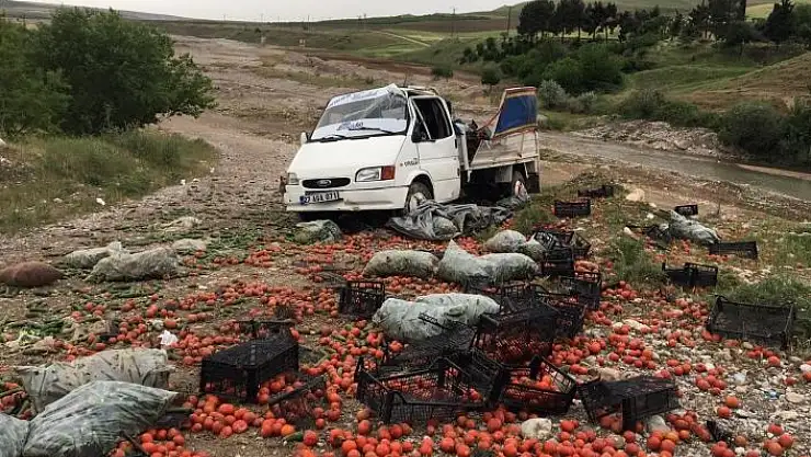 'Kahta´da sebze yüklü kamyonet takla attı: 2 yaralı'