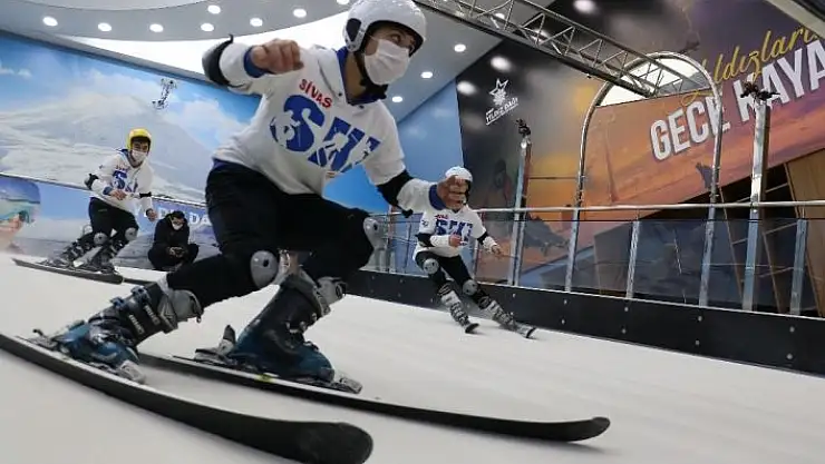 'Kar olmasa da kayak yapabiliyorlar'