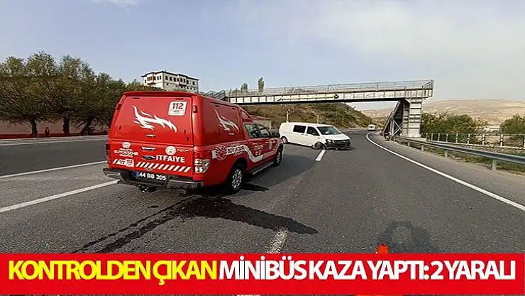 Kontrolden çıkan minibüs kaza yaptı