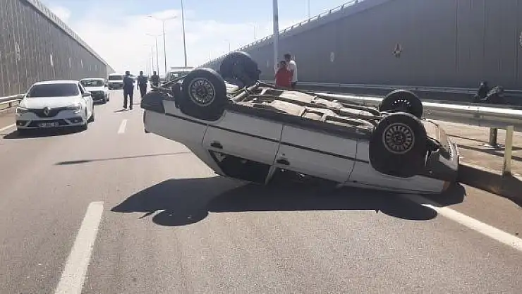 'Kontrolden çıkan otomobil takla attı'