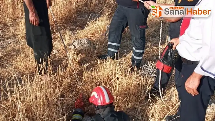 Kuyuya düşen keçiyi itfaiye kurtardı