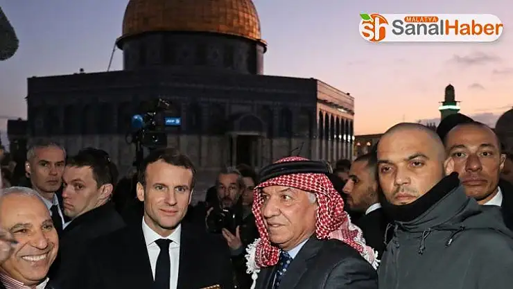Macron Mescid-i Aksa'yı ziyaret etti
