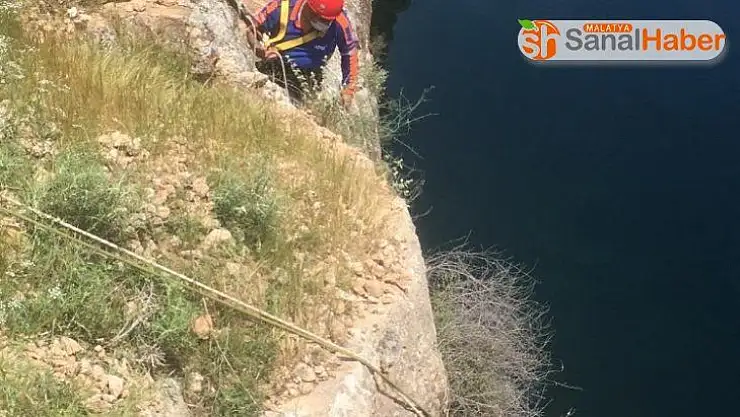 Mahsur kalan keçiyi AFAD ekipleri kurtardı