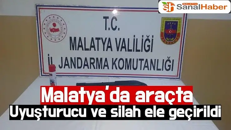 Malatya araçta uyuşturucu ve silah ele geçirildi