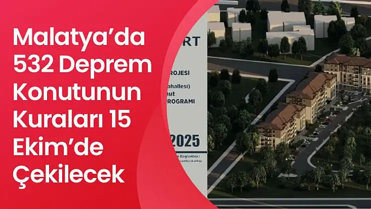 Malatya'da 532 Deprem Konutunun Kuraları 15 Ekim'de Çekilecek